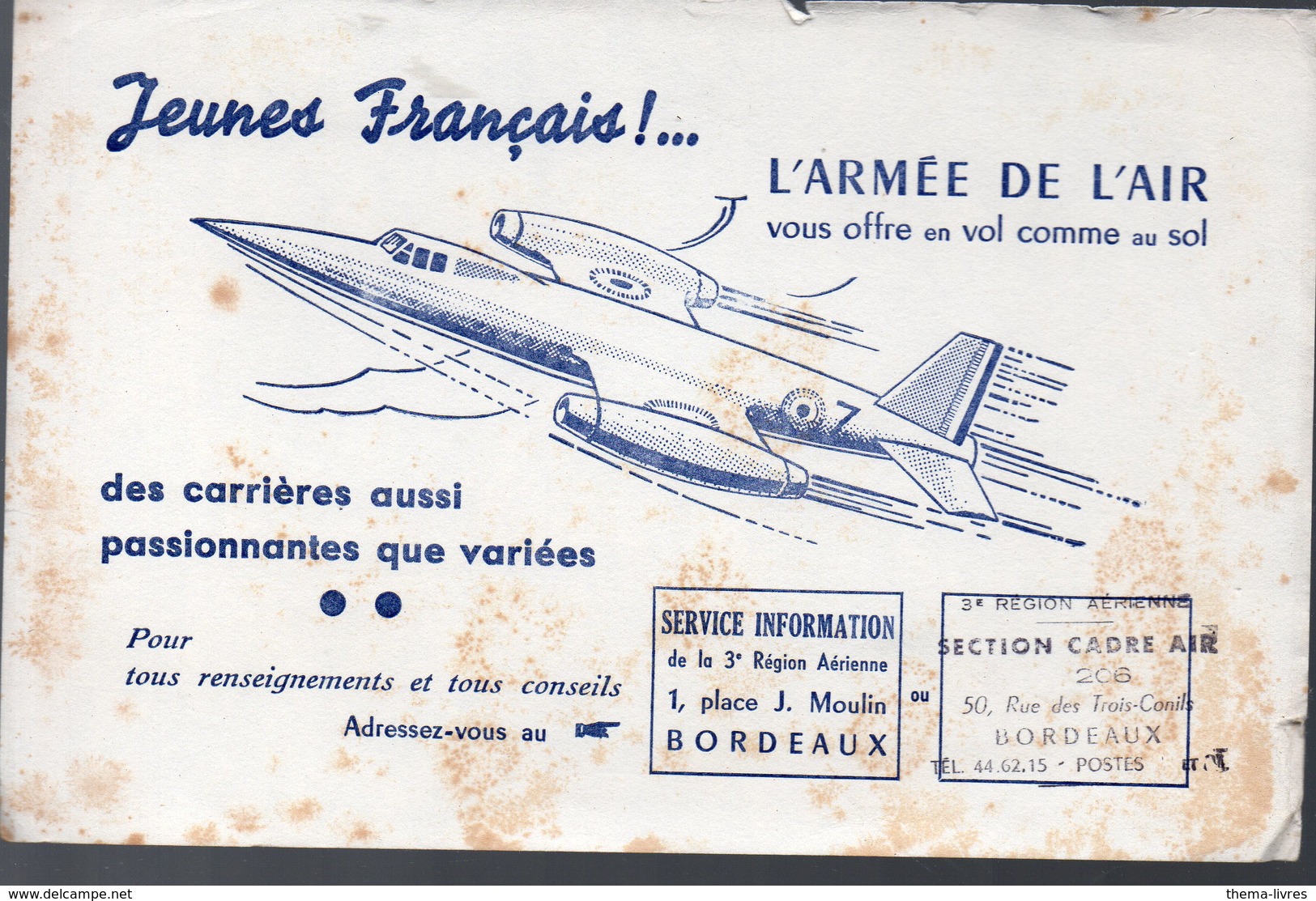 (aviation) Buvard ARMEE DE L'AIR (Bordeaux)  (PPP10471) - A