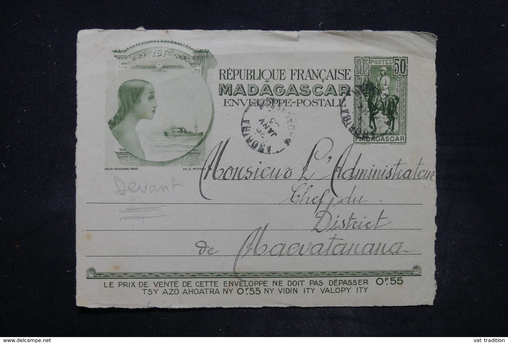 MADAGASCAR - Entier Postal ( Devant ) De Andriba Pour Maevatanana - L 26681 - Lettres & Documents