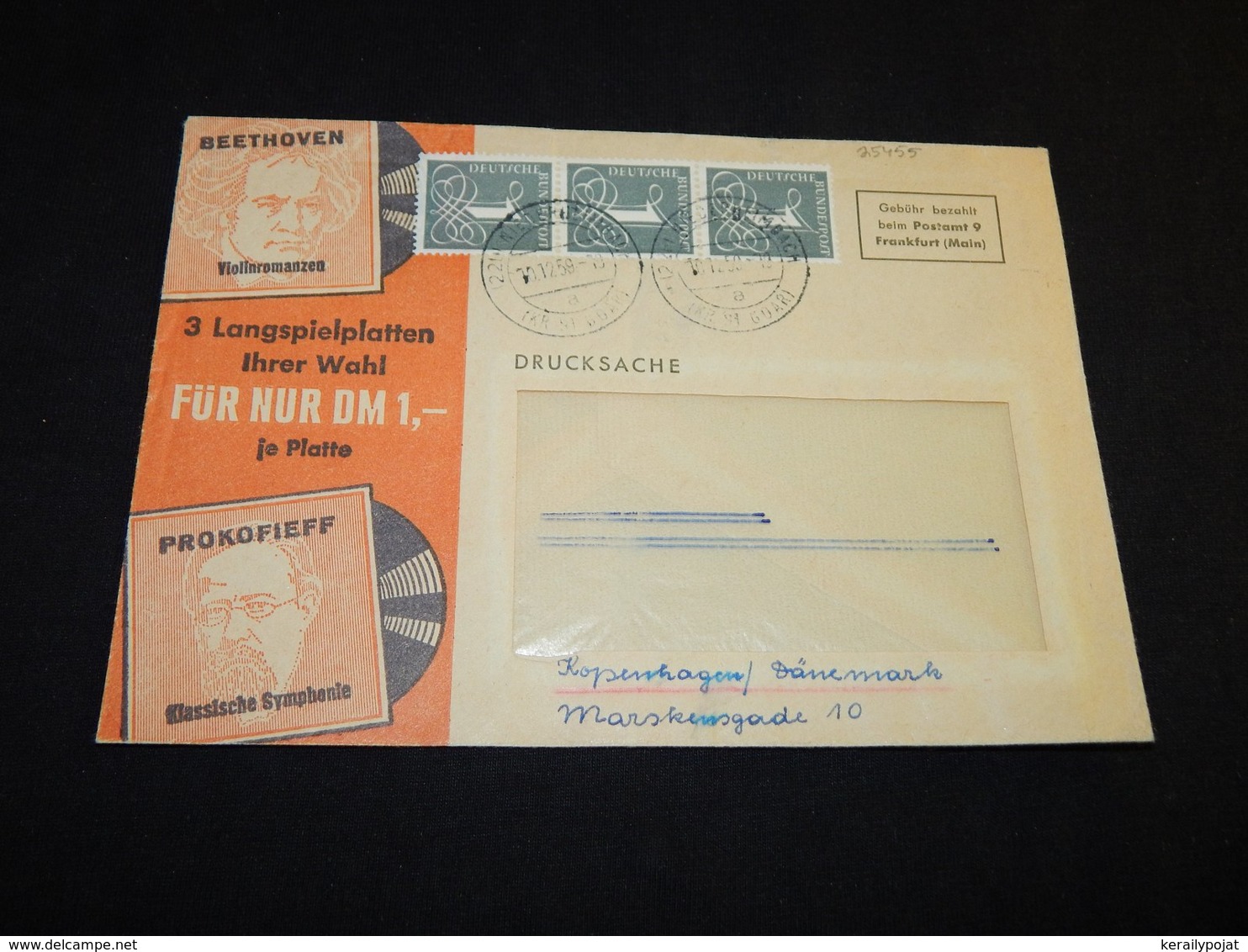 Germany BRD 1959 Beethoven Violinromazen Cover__(L-25455) - Storia Postale