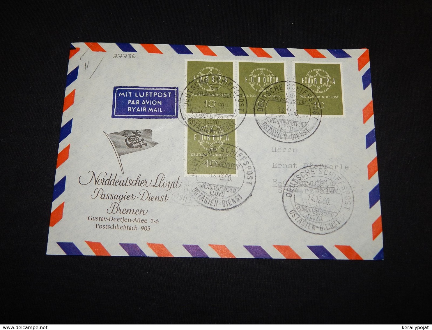 Germany BRD 1960 Ostasien-Dienst MS Schwabenstein Schiffspost Cover__(L-27736) - Briefe U. Dokumente