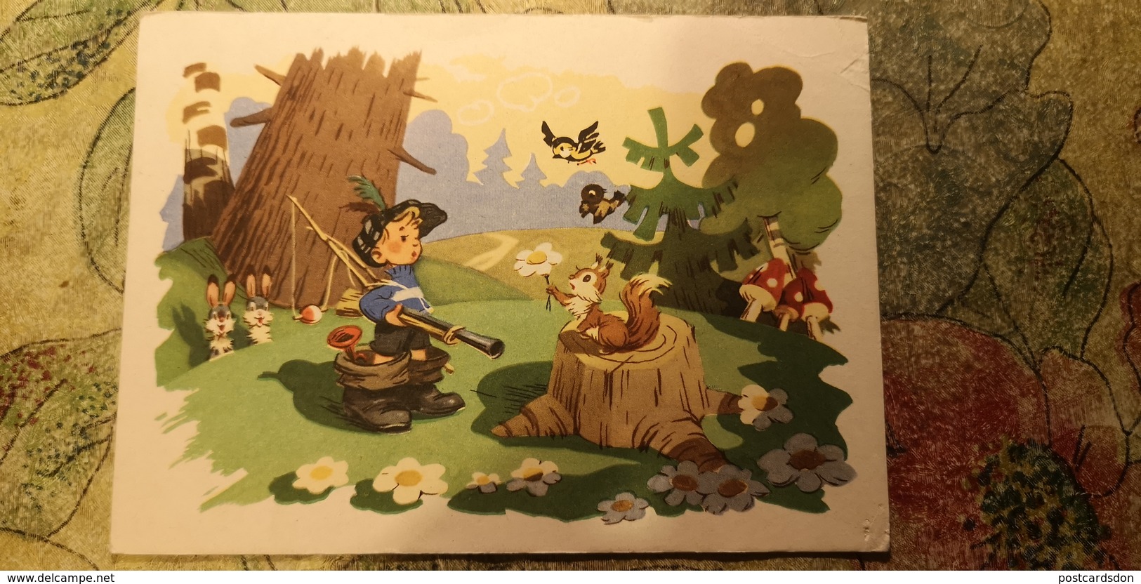 OLD USSR Postcard  - "Petya-petushok" By Znamensky -   Champignon  - Mushroom - Hunting 1962 - Paddestoelen