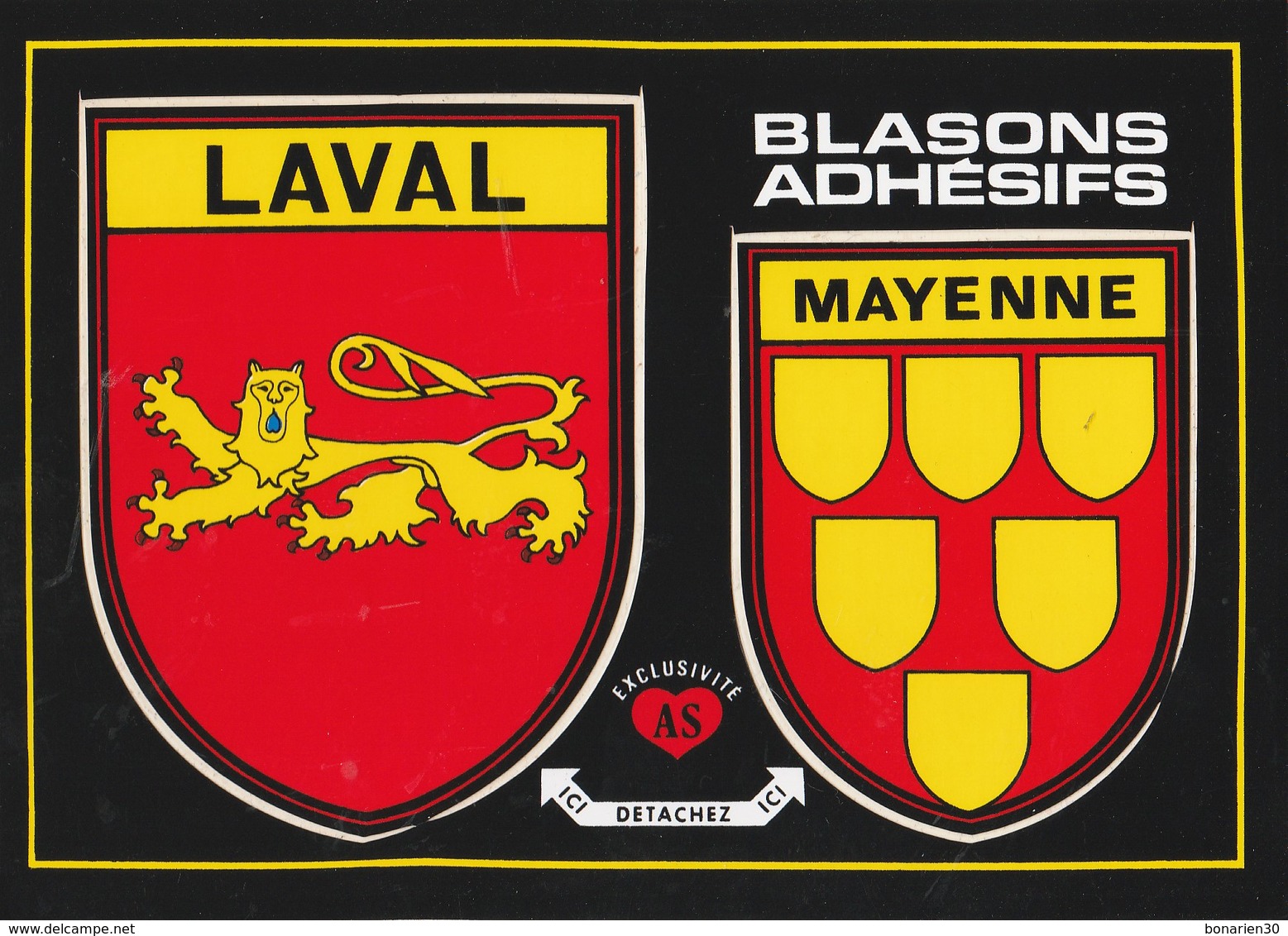 CPSM 53 LAVAL BLASON ADHESIF - Laval