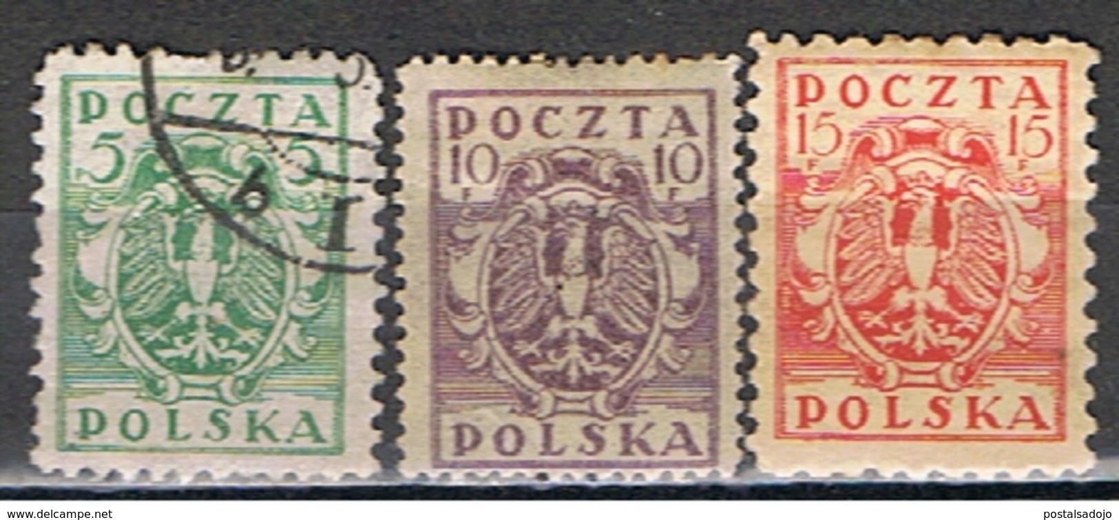 (POL 77) POLSKA // YVERT 160, 161, 162 // 1919 - Usados