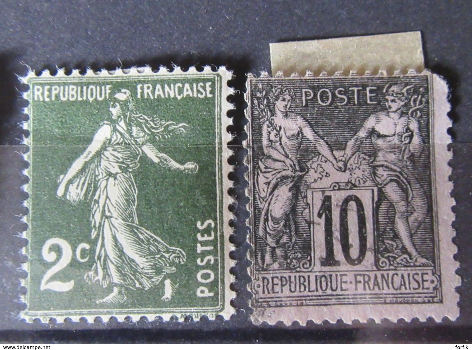 France - Lot de 48 Timbres anciens divers et variés dont Blanc, Mouchon, Semeuse, etc - Neufs sur charnière et oblitérés