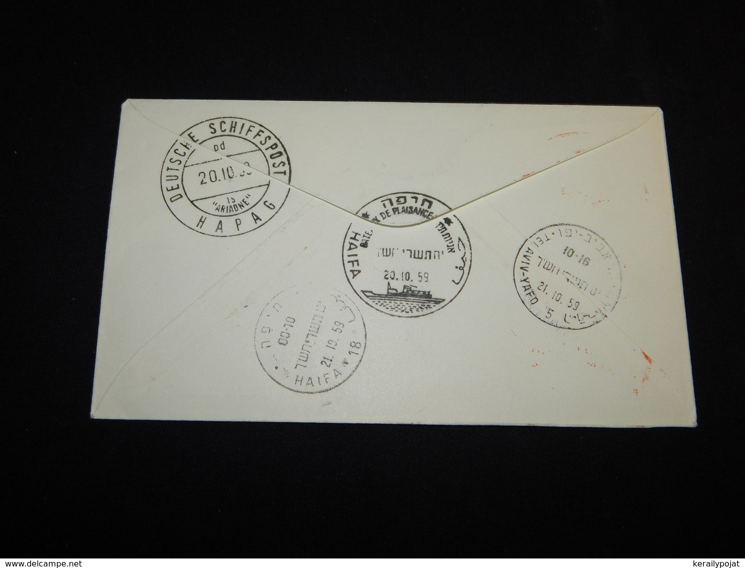 Israel 1959 Haifa Schiffspost TS Ariadne Cover__(L-27896) - Briefe U. Dokumente