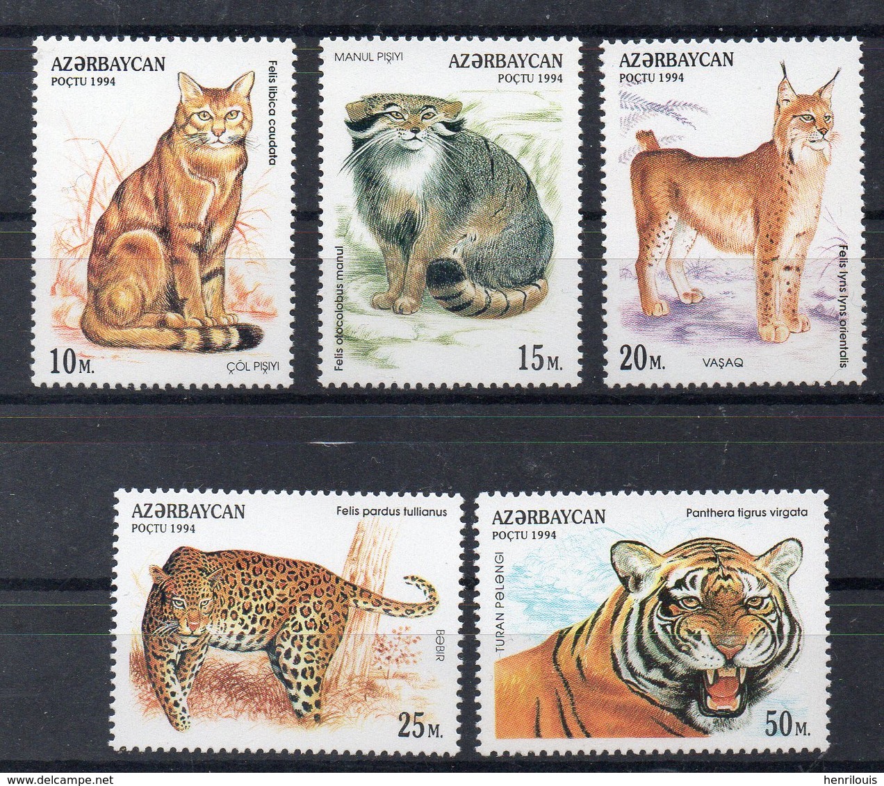 AZERBAIDJAN  Timbres Neufs **  De 1993-1994   ( Ref 6288 ) Animaux - Félins - Poissons -Voir 2 Scans - Azerbaïdjan