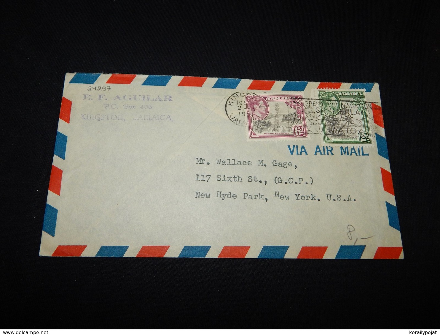 Jamaica 1957 Kingston Air Mail Cover To USA__(L-24297) - Giamaica (...-1961)