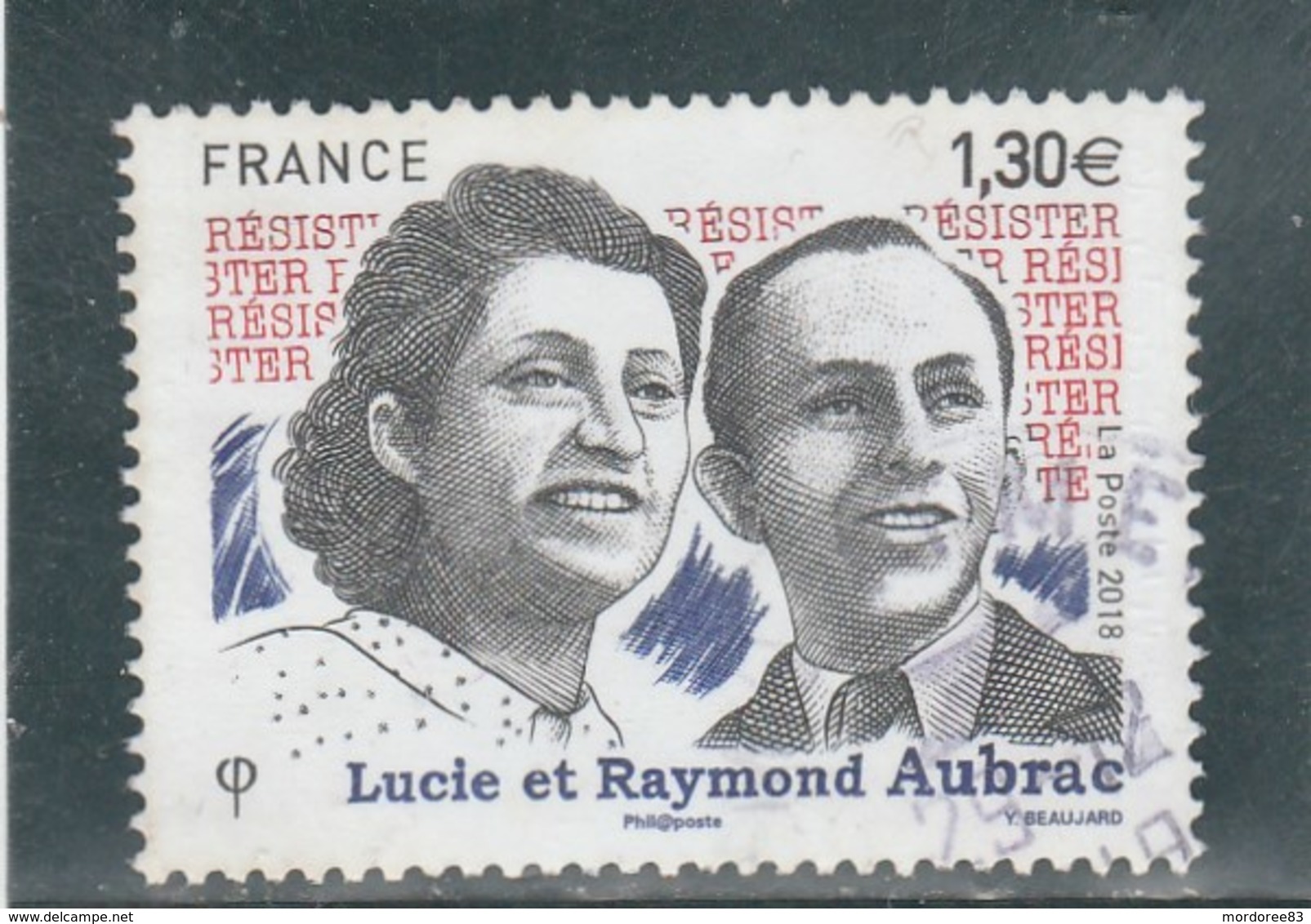 FRANCE 2018 LUCIE ET RAYMOND AUBRAC OBLITERE YT 5219 - Oblitérés