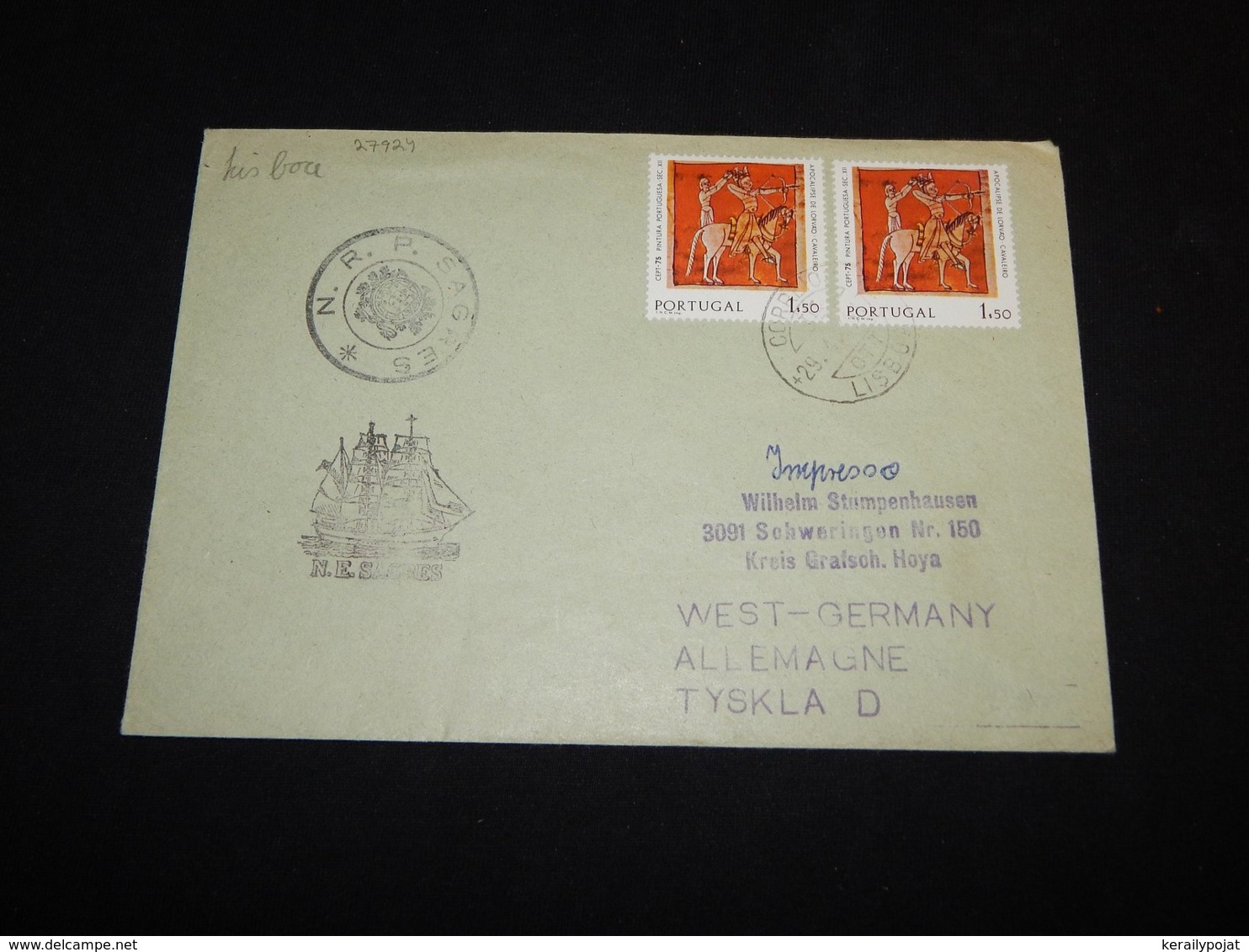 Portugal 1970's Lisboa N.E. Sagres Cover__(L-27924) - Storia Postale