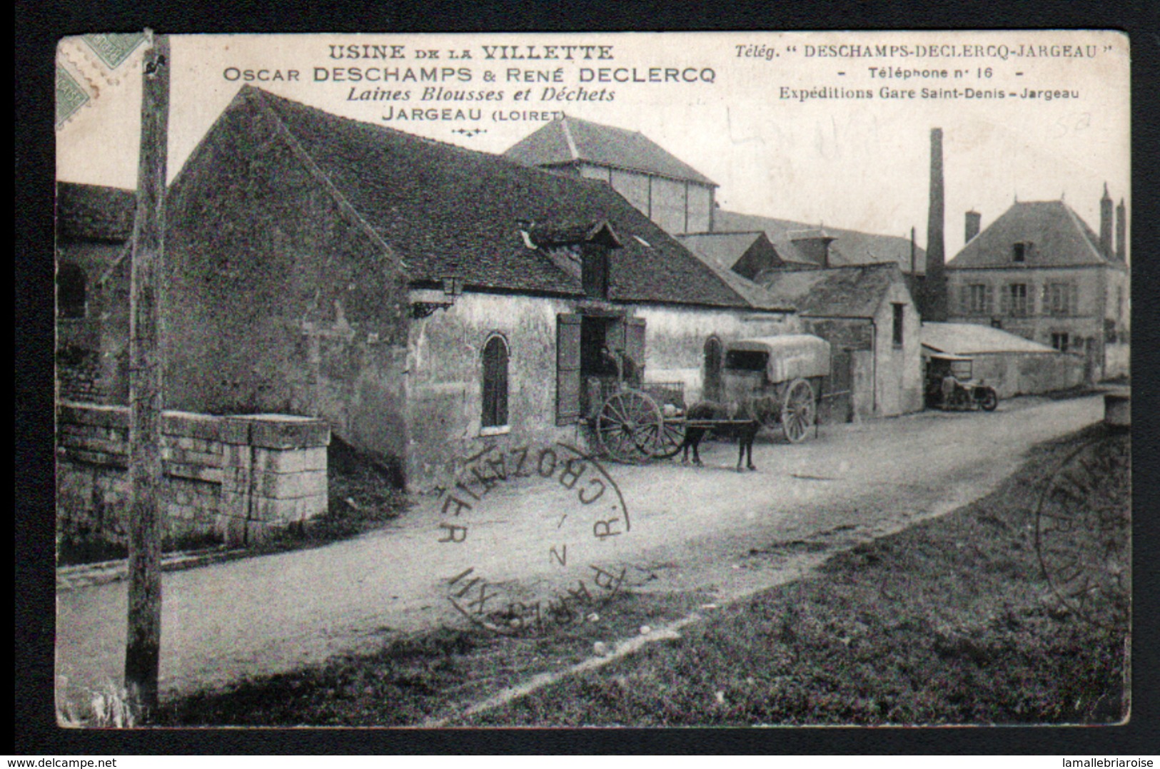 45, Jargeau, Usine De La Villette, Oscar Deschamps & Rene Declerc, Laines, Blousses Et Dechets - Jargeau