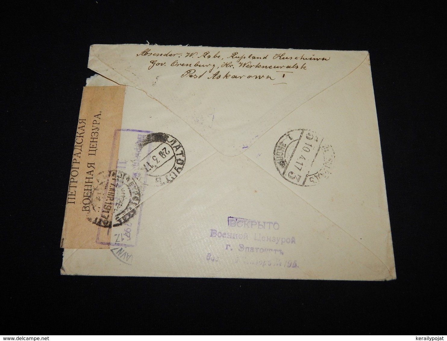 Russia 1917 Censored Cover To Denmark__(L-26769) - Covers & Documents