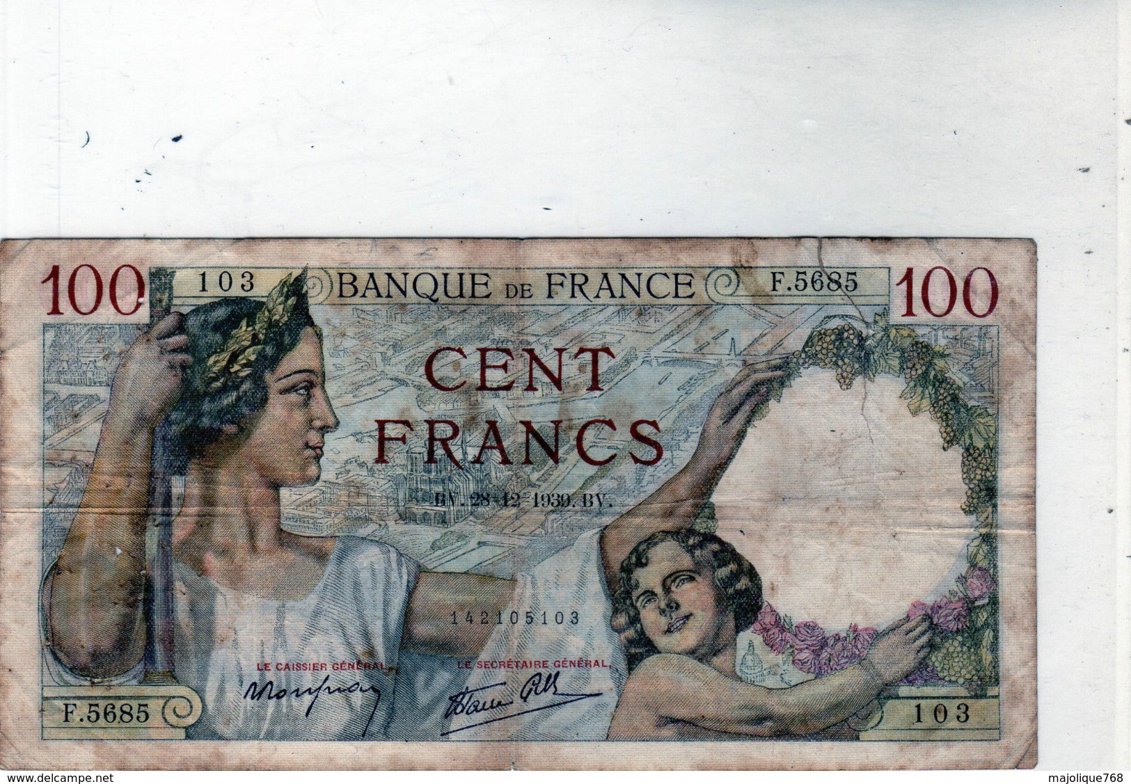 Billet De 100 Francs De (sully ) Type 1939 - 28-12-1939 En T B - - 100 F 1939-1942 ''Sully''