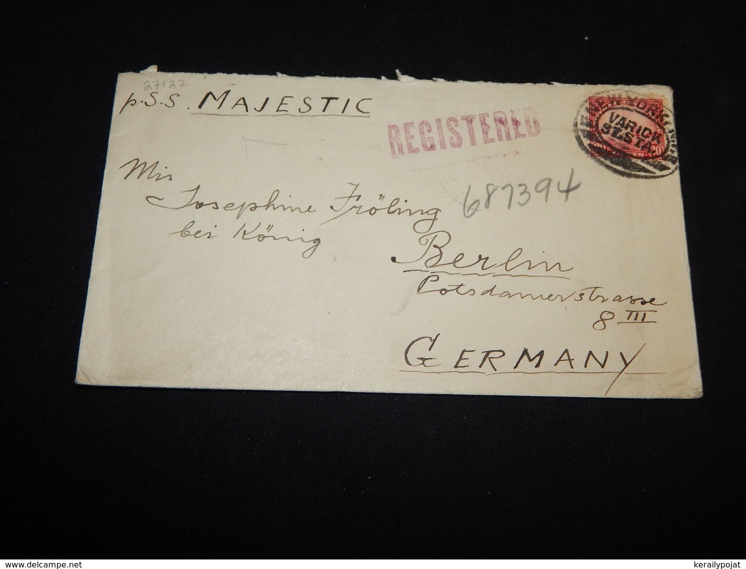 USA 1926 New York S.S. Majestic Ship Mail Cover__(L-27127) - Briefe U. Dokumente