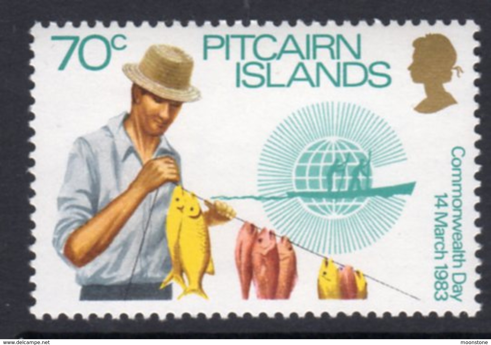 Pitcairn QEII 1983 Commonwealth Day 70c Value, Wmk. Crown To Right Of CA, MNH, SG 236w - Pitcairn Islands