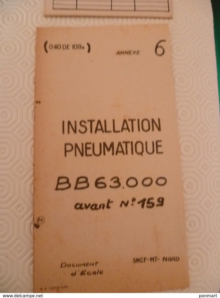 SNCF Train  040 DE 109 A,  Fiche Plan Technique - Machines