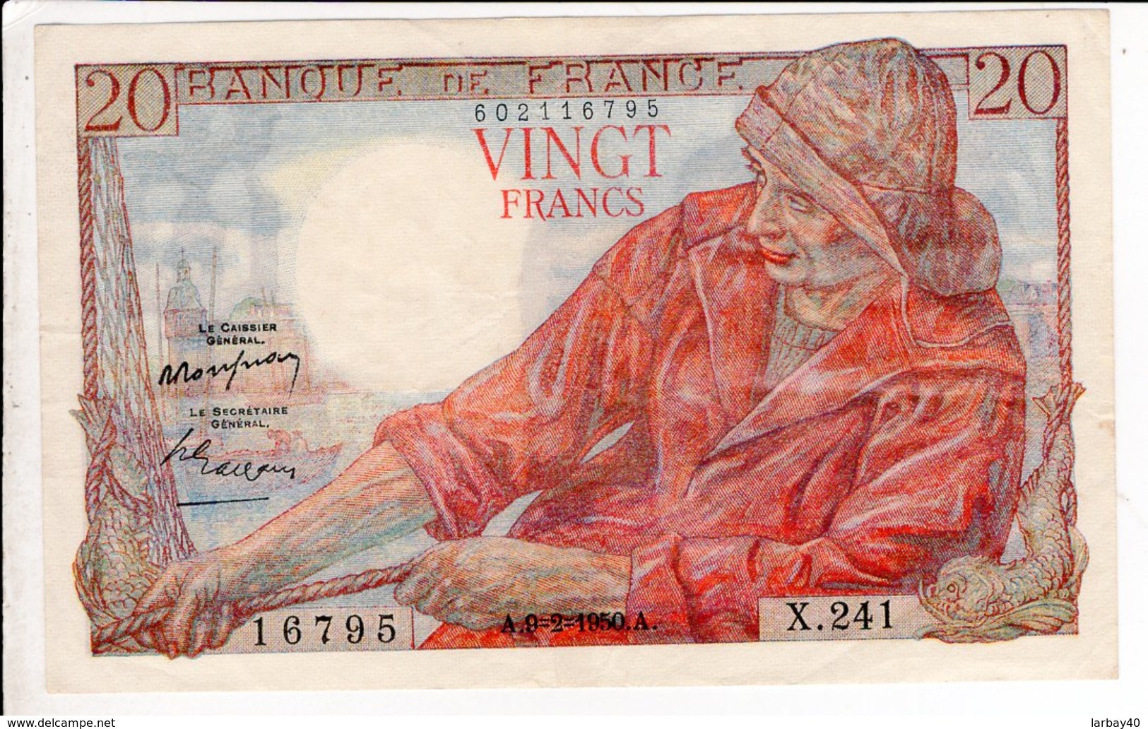 BILLET FRANCAIS - 20 Francs Pêcheur 9.2.1950 - 20 F 1942-1950 ''Pêcheur''
