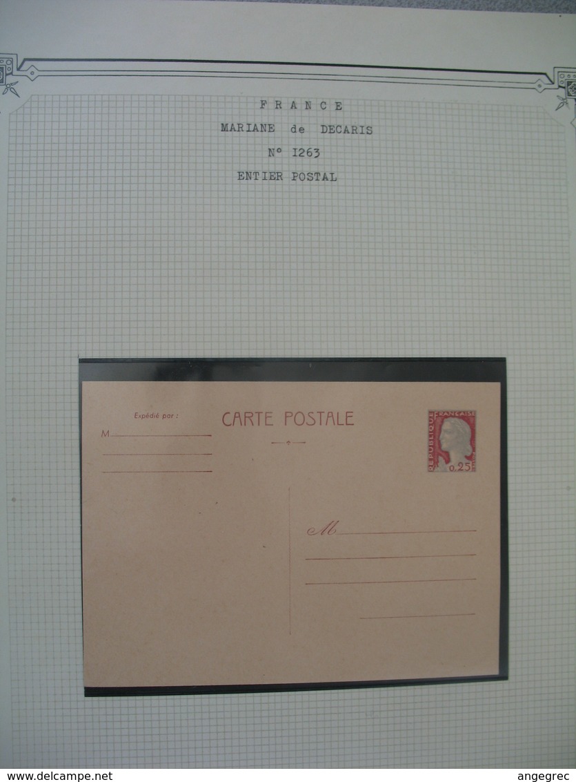 Entier Postal Marianne De Decaris  N°1263 - 1961-....