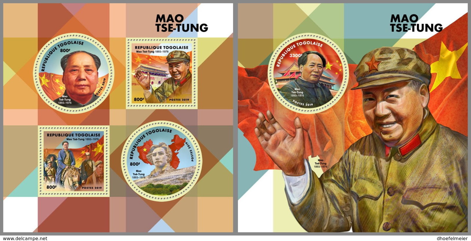 TOGO 2019 MNH Mao Tse-Tung M/S+S/S - OFFICIAL ISSUE - DH1912 - Mao Tse-Tung