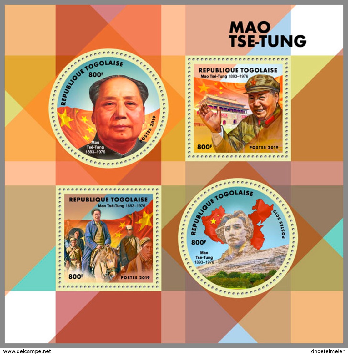TOGO 2019 MNH Mao Tse-Tung M/S - IMPERFORATED - DH1912 - Mao Tse-Tung