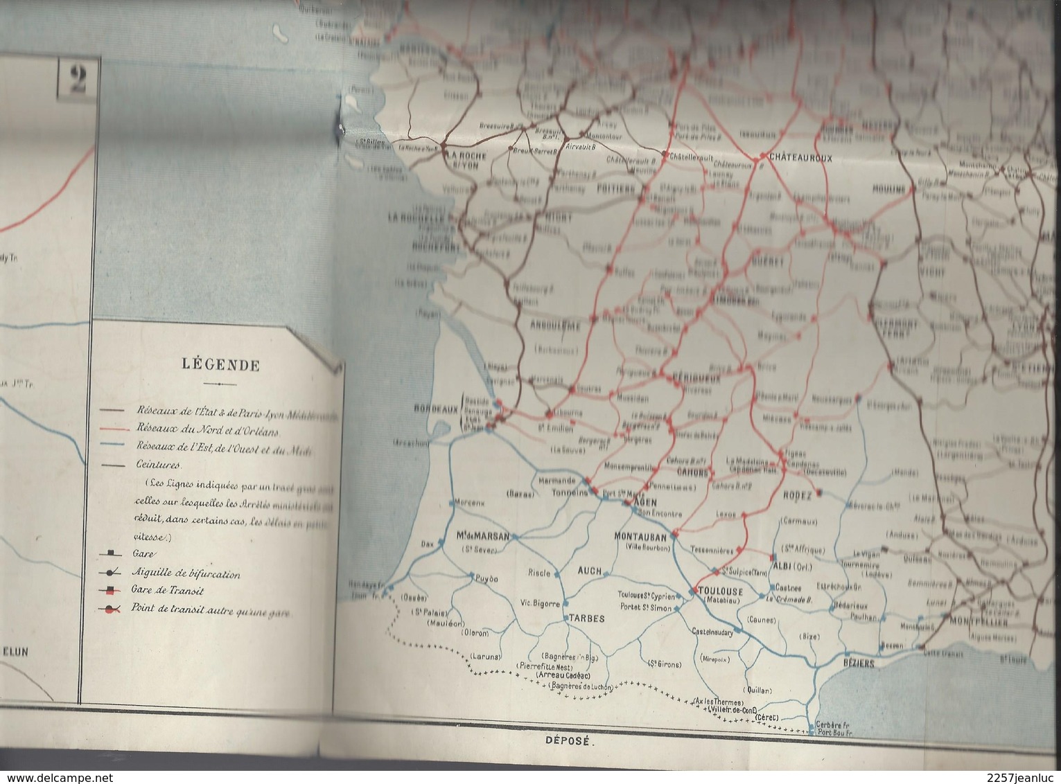 Rare Carte Spéciale Des Chemins De Fer Avec Tableaux Des Distances  De La France En 1898. - Autres & Non Classés