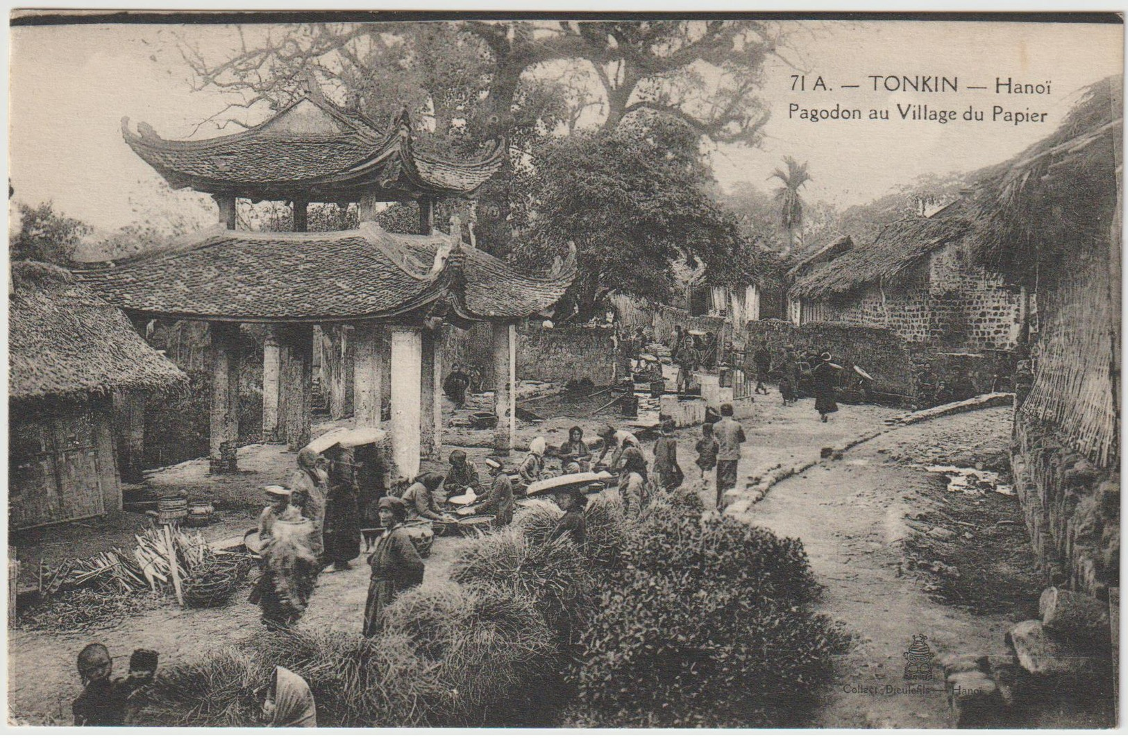 CPA  VIETNAM TONKIN  HANOI PAGODON AU VILLAGE DU PAPIER - Autres & Non Classés