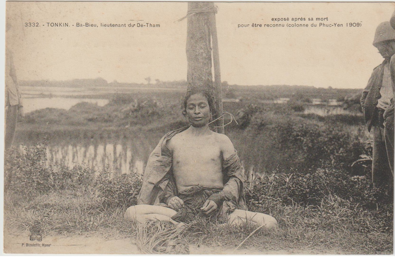 CPA  VIETNAM TONKIN  BA BIEU LIEUTENANT DU DE THAM EXPOSE APRES SA MORT POUR ETRE RECONNU 1909 - Autres & Non Classés