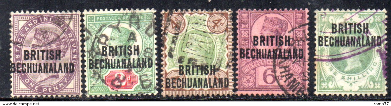 XP5042 - BECHUANALAND 1892  Yvert N. 31/35  Usata - 1885-1895 Colonia Britannica