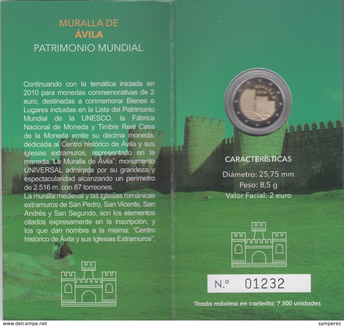 Moneda 2€ 2019 España "Muralla Proof" - España