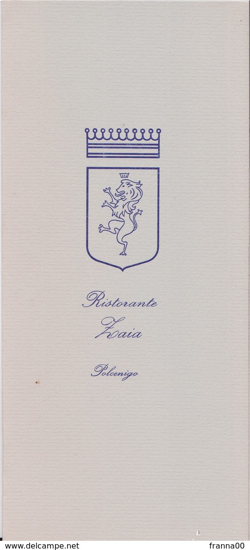 RISTORANTE ZAIA POLCENIGO 1991 MENU' - Menú