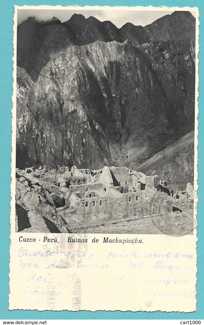 PERU' CUZCO RUINAS DE MACHUPICCHU 1956 - Perù