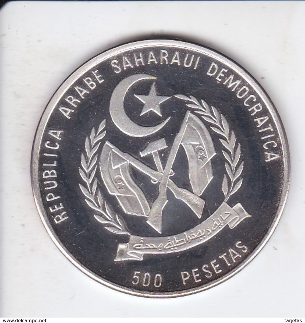 MONEDA DE PLATA DE REPUBLICA ARABE SAHARAUI DE 500 PESETAS DEL AÑO 1994 DINOSAURIO (SILVER-ARGENT) - Sahara Occidental
