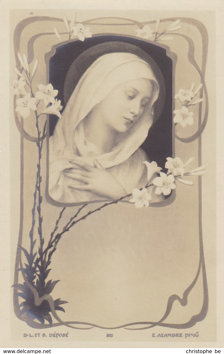 Litho Art Nouveau B.L. Et S Déposé,  E Azambre Vierge Marie (pk58456) - Saints