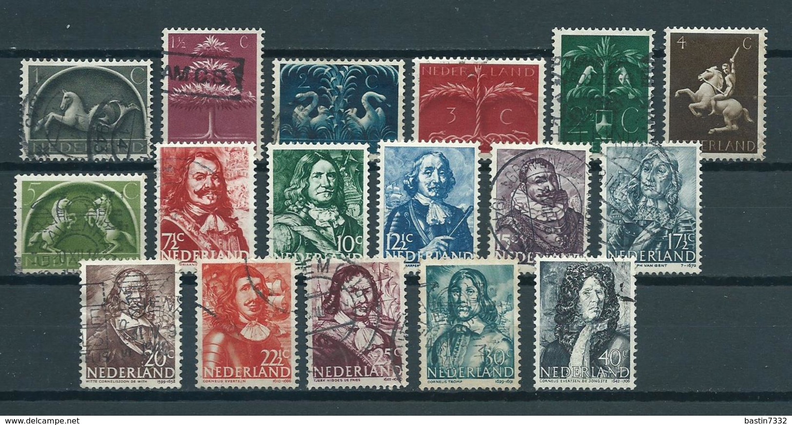 1943/44 Netherlands Complete Set Germaanse Symbolen,zeehelden Used/gebruikt/oblitere - Used Stamps