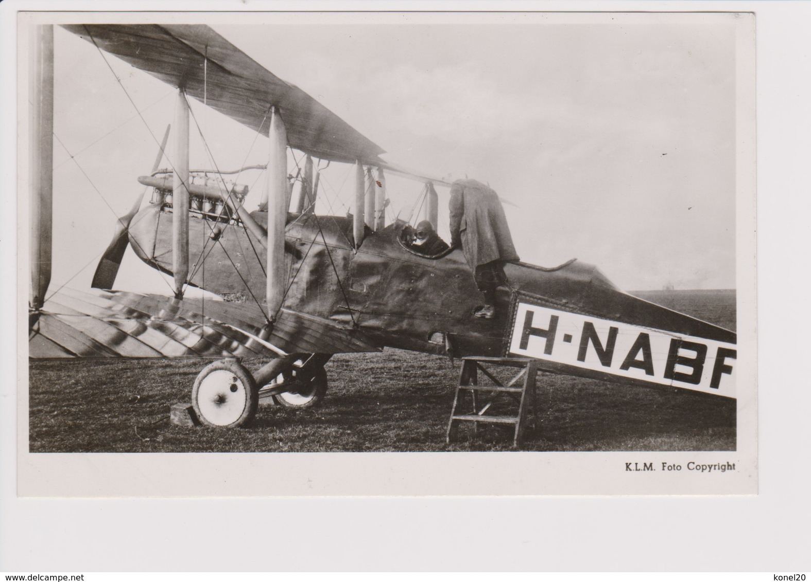 Vintage Rppc KLM Royal Dutch Airlines De Havilland 9 @ Schiphol Amsterdam Airport - 1946-....: Moderne