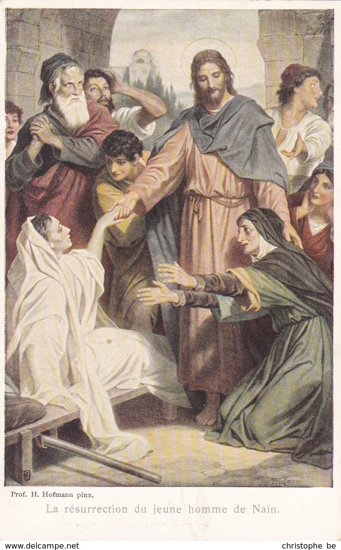 Jesus, Prof. H Hofmann, La Résurrection Du Jeune Homme De Nain (pk58466) - Tableaux, Vitraux Et Statues