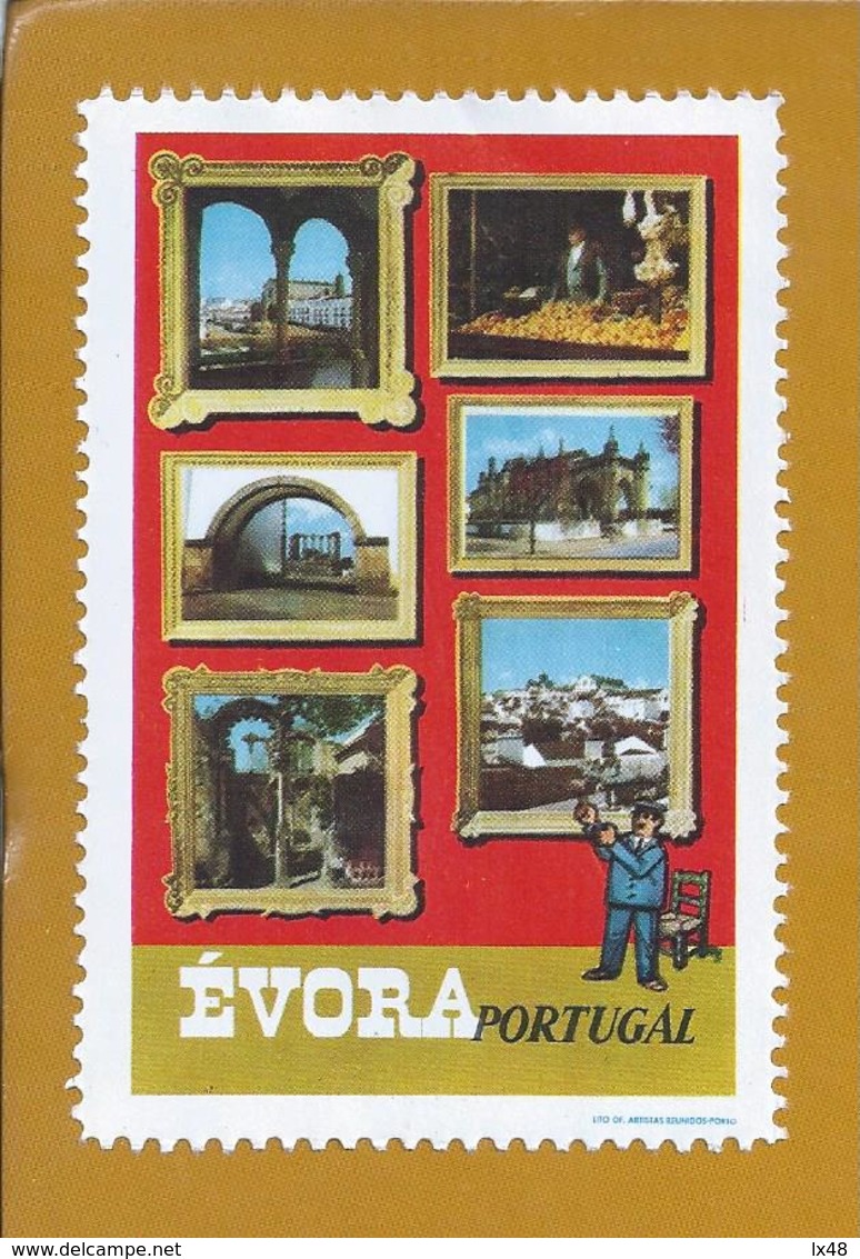 Vinheta De Évora. Alentejo. Vignette Of Évora. Roman Temple. Door Of Moura. Unesco Heritage. - Local Post Stamps