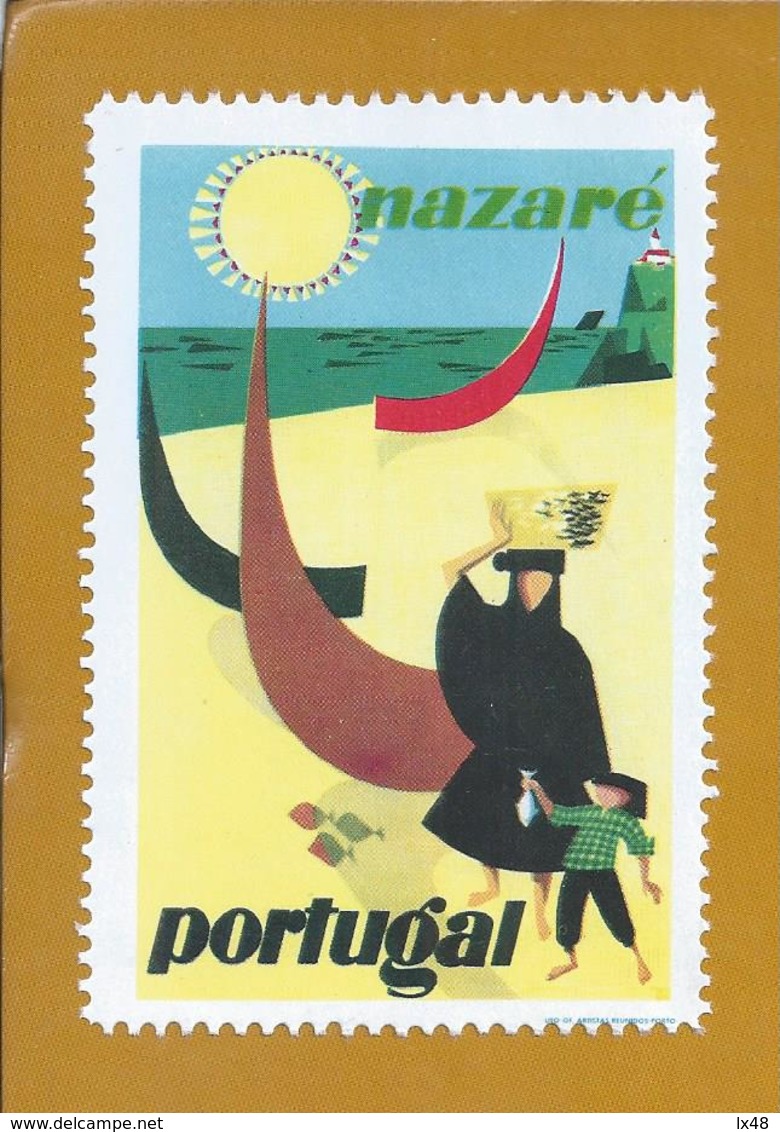 Vinheta Da Nazaré. Pesca. Barcos. Praia. Surf. Nazaré Vignette. Fishing. Boats. Beach. Surf. - Local Post Stamps