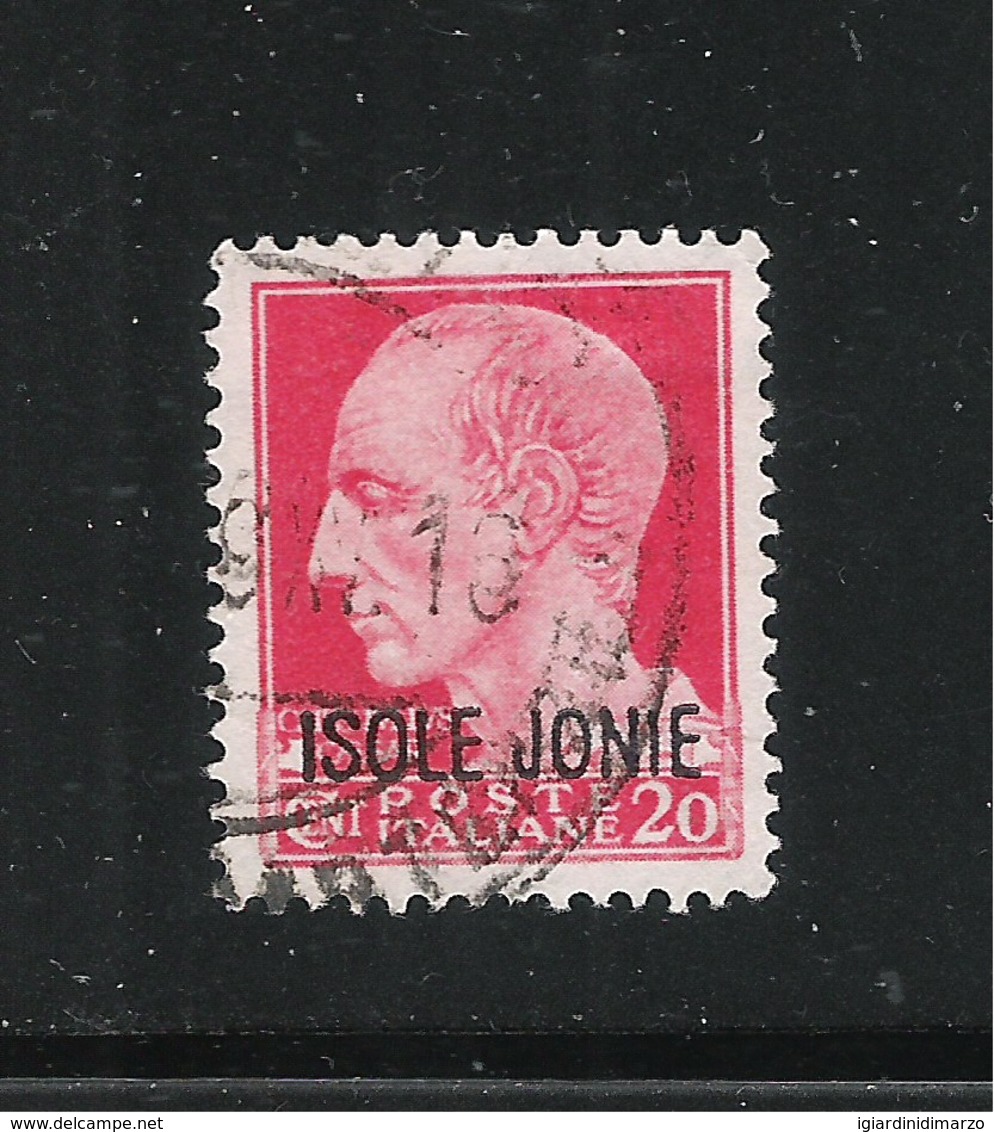 ISOLE JONIE - Emissione Generale - 1941 - Valore Usato Da 20 C. Imperiale Con Soprastampa - In Buone Condizioni. - Îles Ioniennes