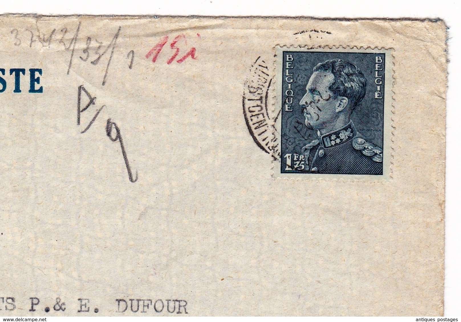 Lettre Belgique Vansteenkiste Lin Étoupe Rue De Courtrai Wevelgem Hellemmes Nord Censure WW2 Seconde Guerre Mondiale - Lettres & Documents