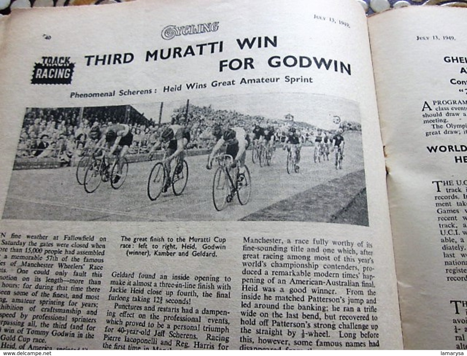 1949 BICYCLE CYCLING THE CYCLIST'S WEEKLY-NEWSPAPER-ADVERTISSING-PHOTOS DIVERS-PUBLICITÉ EPOQUE-BSA-FIRESTONE CYCLISME