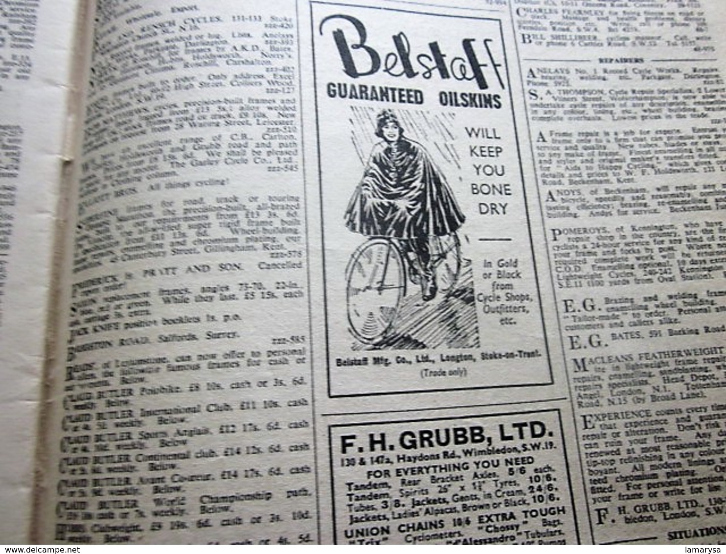 1949 BICYCLE CYCLING THE CYCLIST'S WEEKLY-NEWSPAPER-ADVERTISSING-PHOTOS DIVERS-PUBLICITÉ EPOQUE-BSA-FIRESTONE CYCLISME