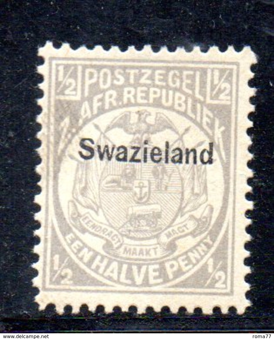 XP5064 - SWAZILAND 1889 , 1/2 P. Yvert N. 1  Nuovo  * - Swaziland (...-1967)