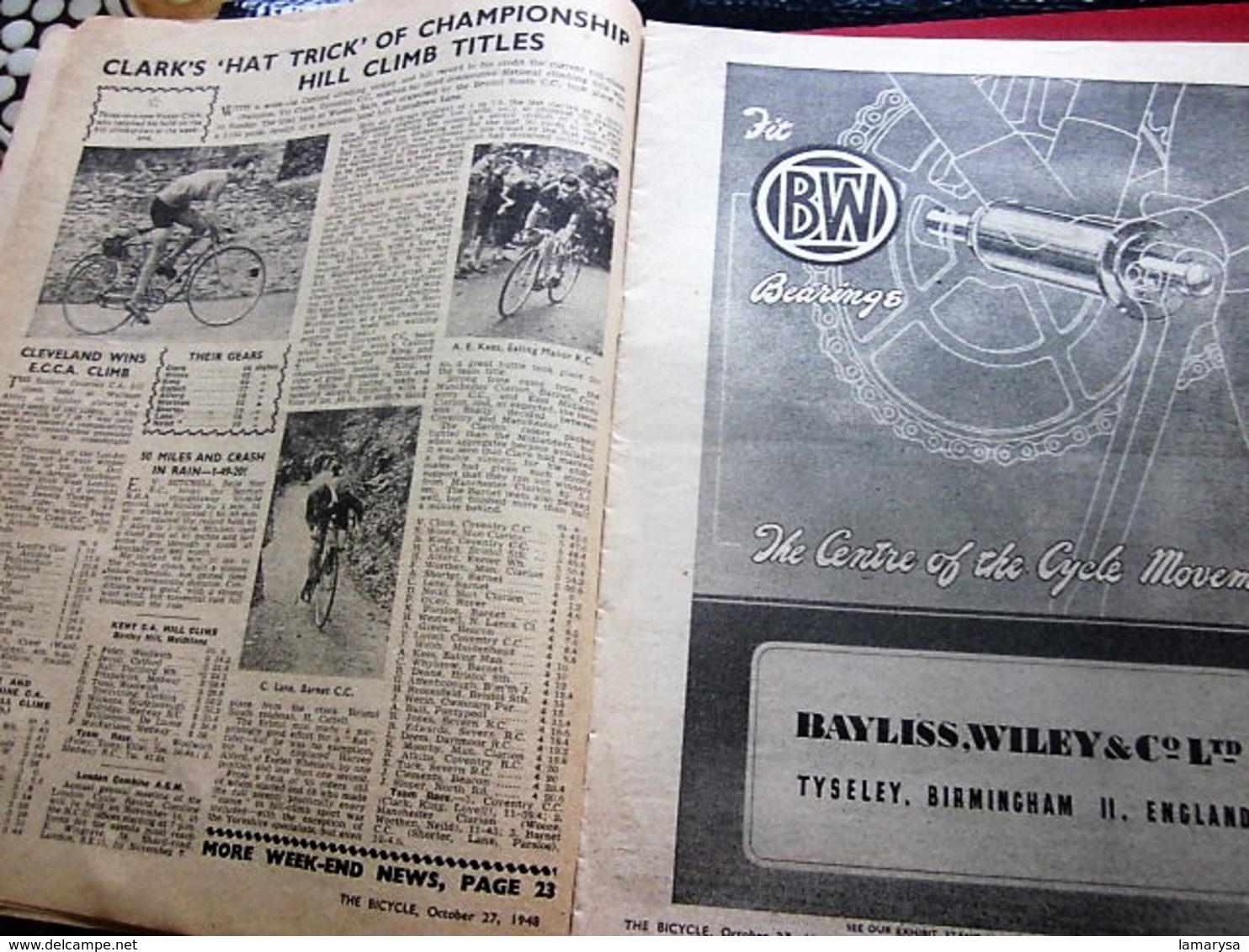 Oct 1948 CYCLING THE CYCLIST'S WEEKLY-NEWSPAPER-ADVERTISSING-PHOTOS DIVERS-PUBLICITÉ EPOQUE-DUNLOP-REVUE CYCLISME-CYCLES - Cycling