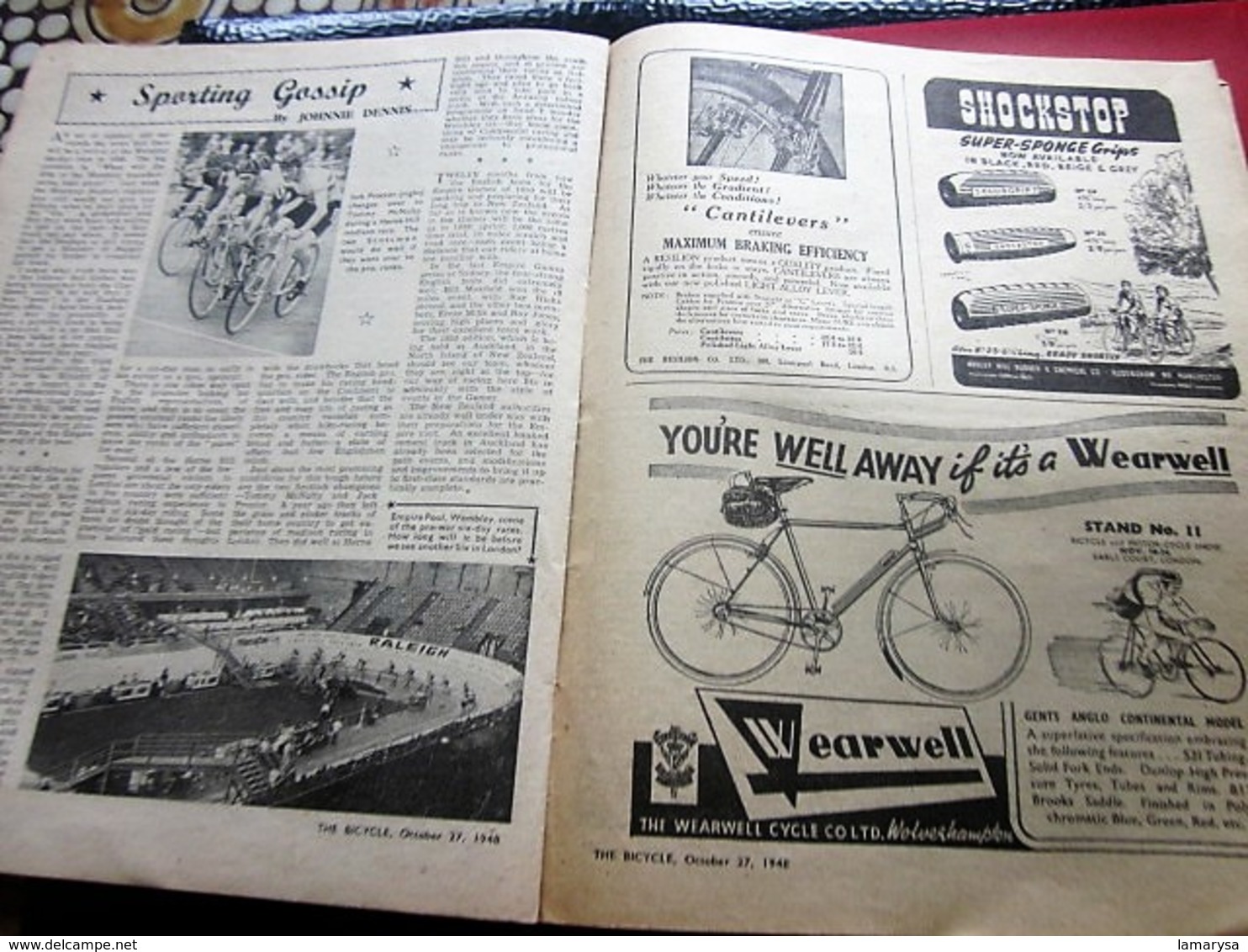 Oct 1948 CYCLING THE CYCLIST'S WEEKLY-NEWSPAPER-ADVERTISSING-PHOTOS DIVERS-PUBLICITÉ EPOQUE-DUNLOP-REVUE CYCLISME-CYCLES