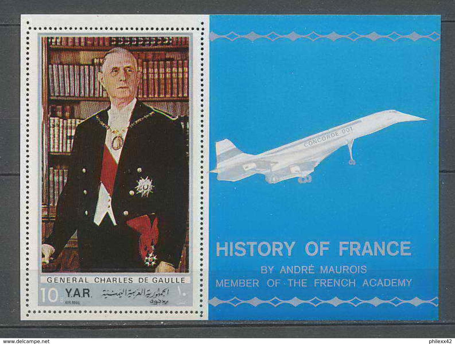 090 Charles De Gaulle - YAR (nord Yemen) N° B 115 Concorde Avion (plane Planes Avions) - De Gaulle (General)
