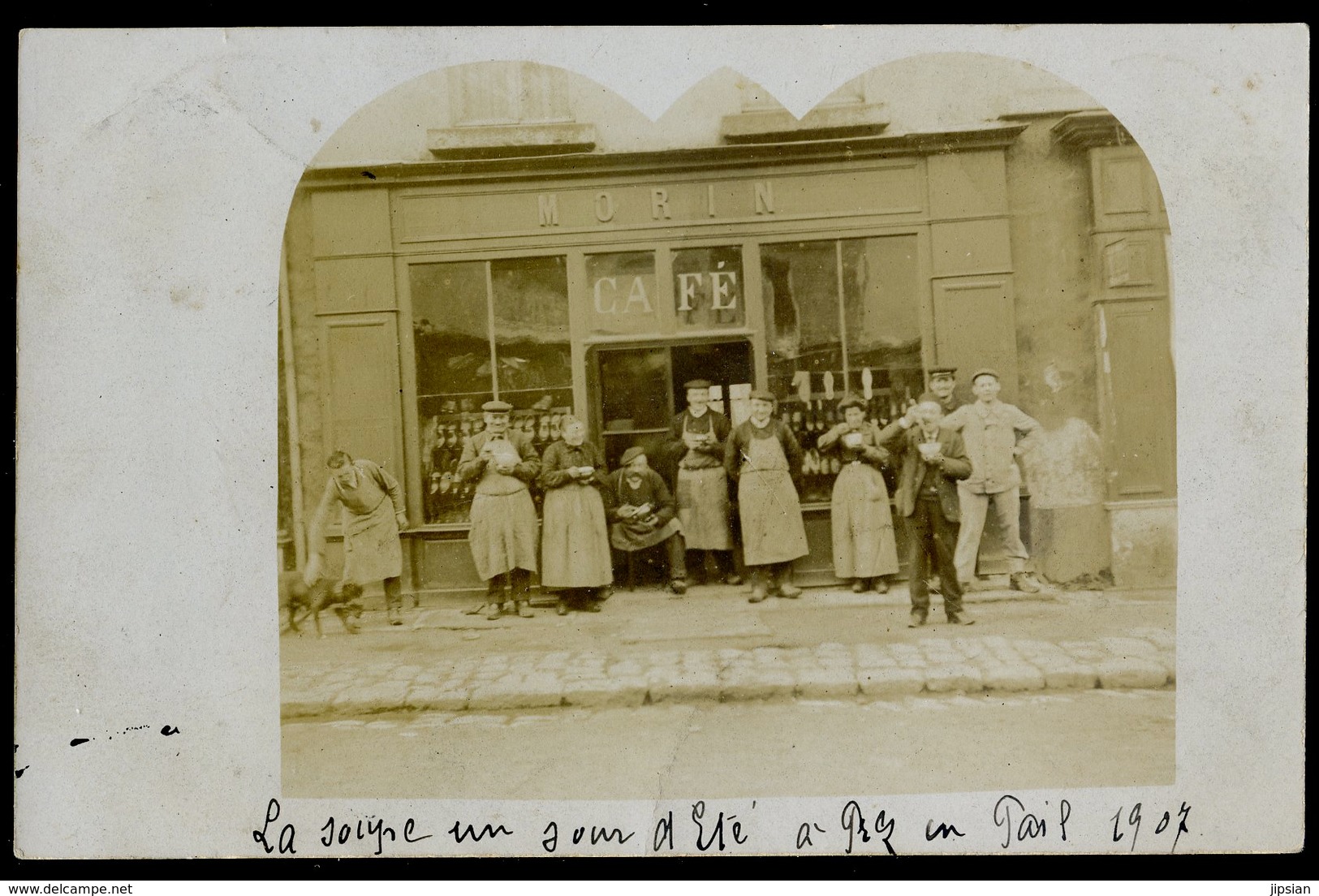 Cpa Carte Photo Du 53 Pré En Pail  La Soupe Un Soir D' été à Prez En Pail En 1907 Café Morin ACH13 - Pre En Pail