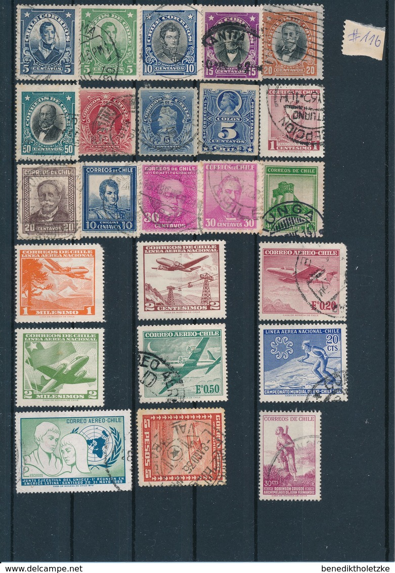 24 Verschiedene Briefmarken Chile  /  #116 - Chile