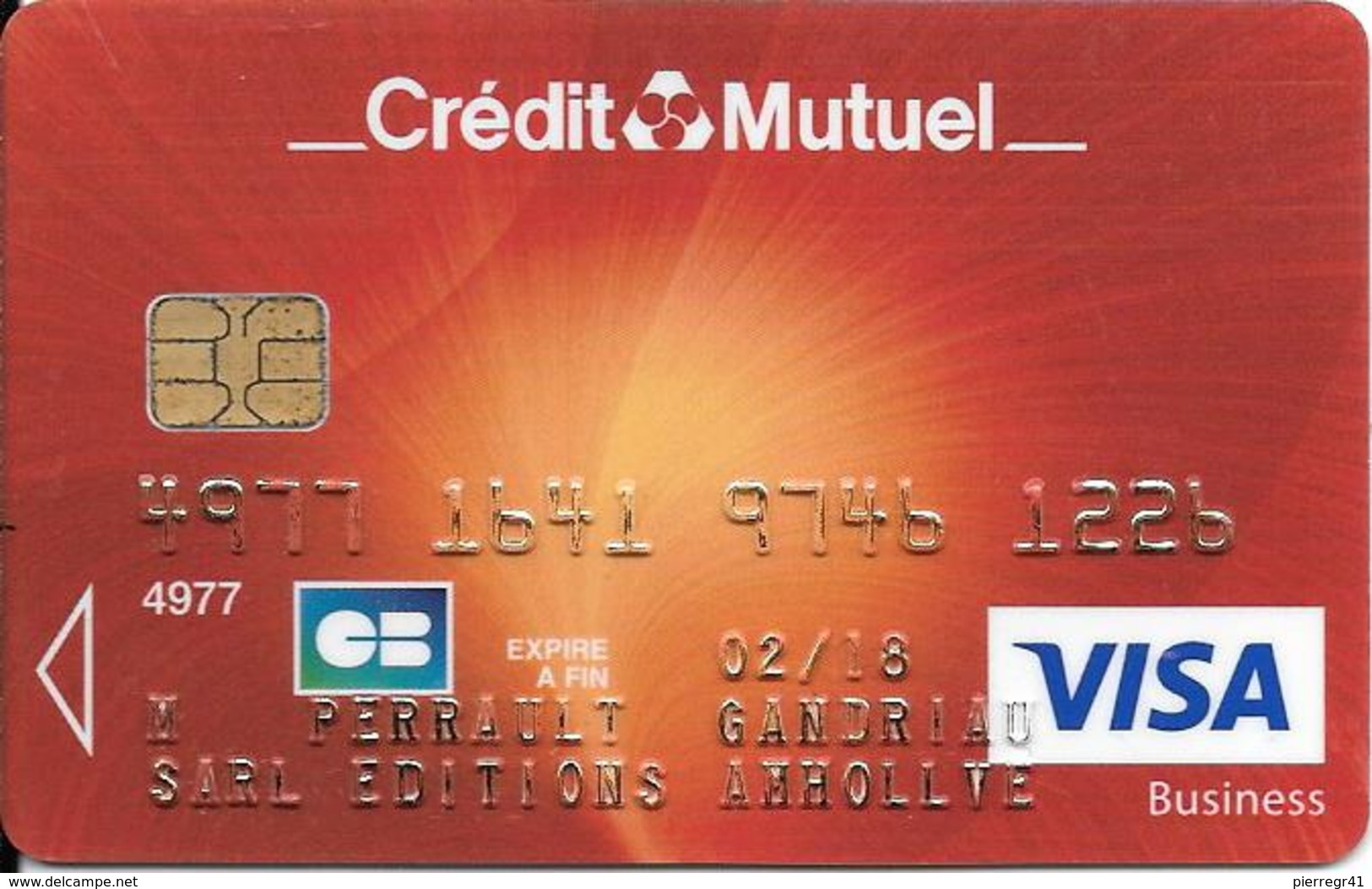 -CARTE+-PUCE-MAGNETIQUE-CB-CREDIT CREDIT MUTUEL-VISA--MORPHO-06/15--TBE-RARE - Cartes Bancaires Jetables