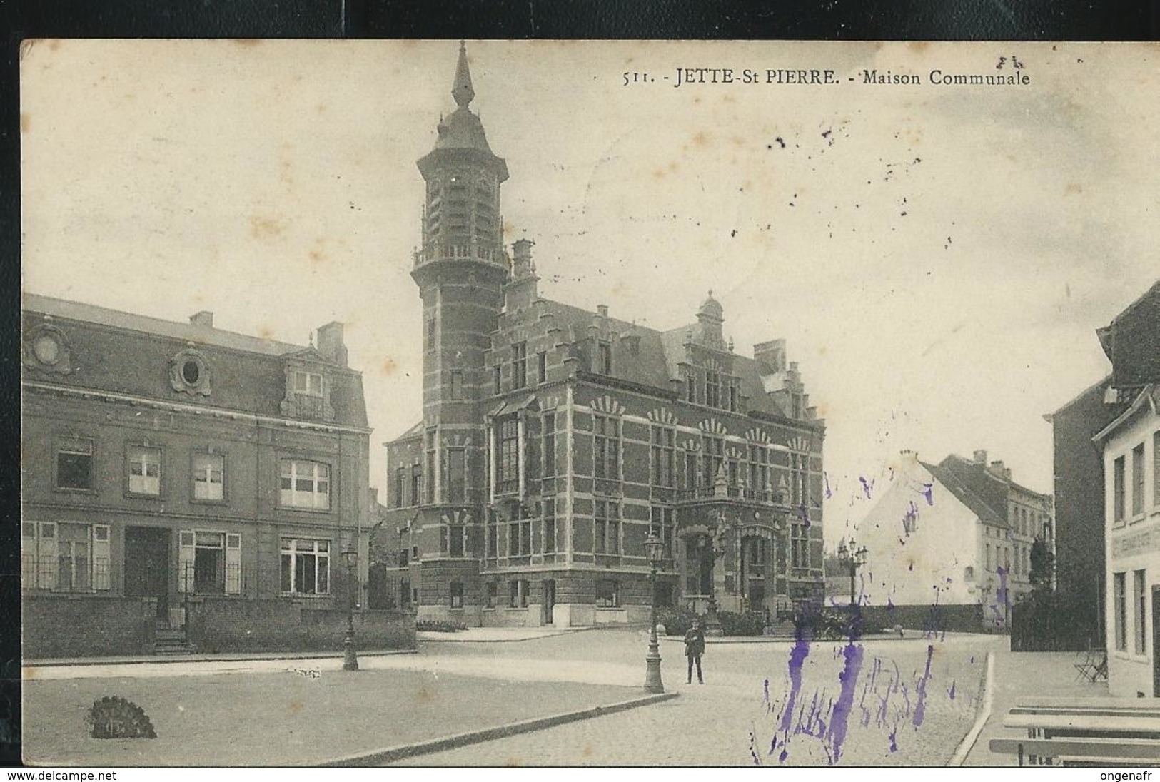 Jette St Pierre Maison Communale ; écrite: 24/06/1917 + Censure  Allemande - Jette