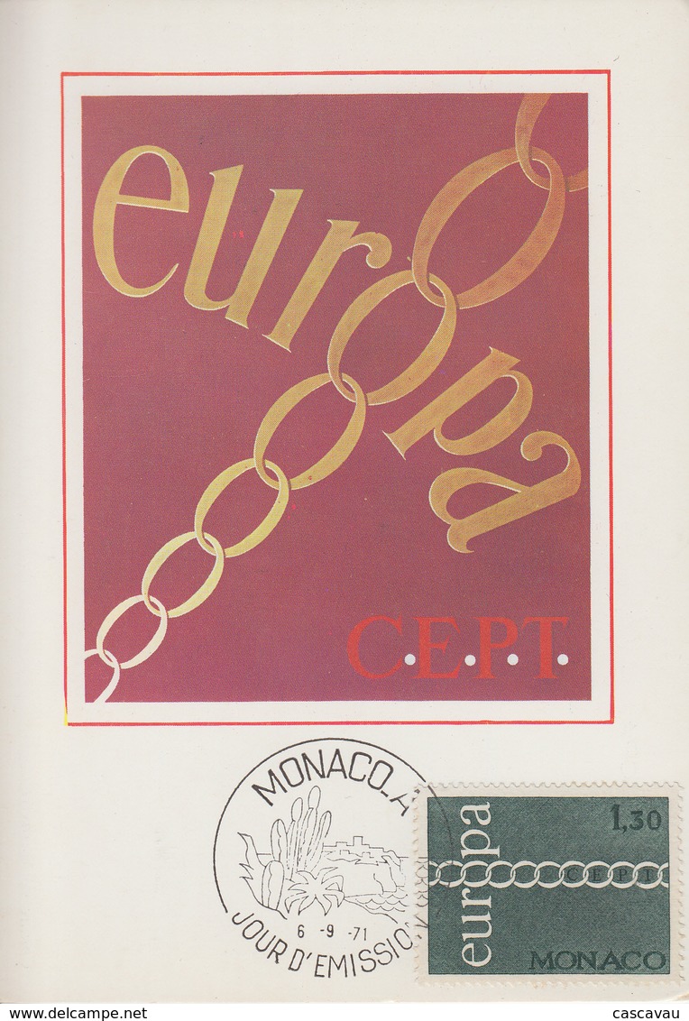 Carte  Maximum  1er  Jour   MONACO   EUROPA    1971 - 1971